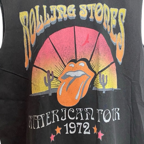Rolling Stones Muscle Tee Mens Size Large Unisex Charcoal Tshirt American Tour - Picture 4 of 9